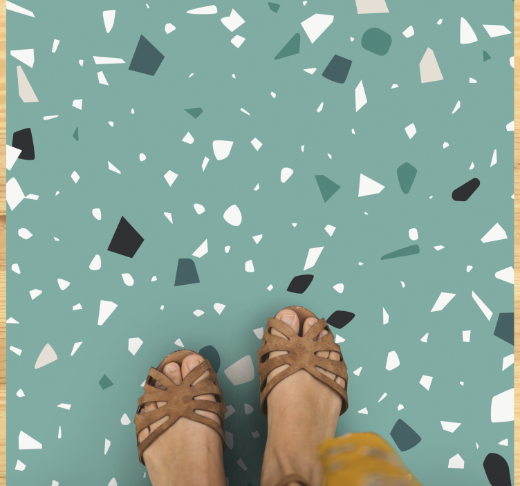 Dywan winylowy kamienie styl zielonego lastryko - TenStickers