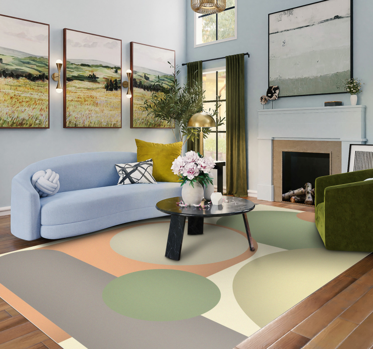 Nowoczesny dywan winylowy współczesne wzory kołowe - TenStickers