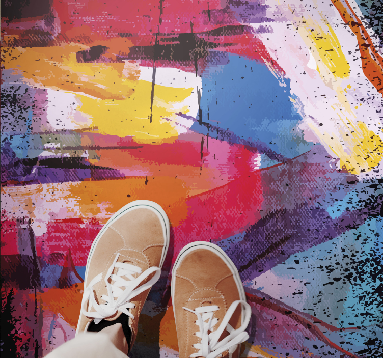 Nowoczesny dywan winylowy żywy abstrakcyjny rozprysk - TenStickers