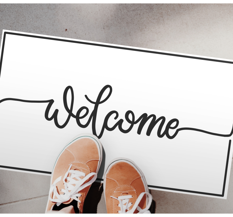 Chodnik winylowy do przedpokoju z napisem powitalnym - TenStickers