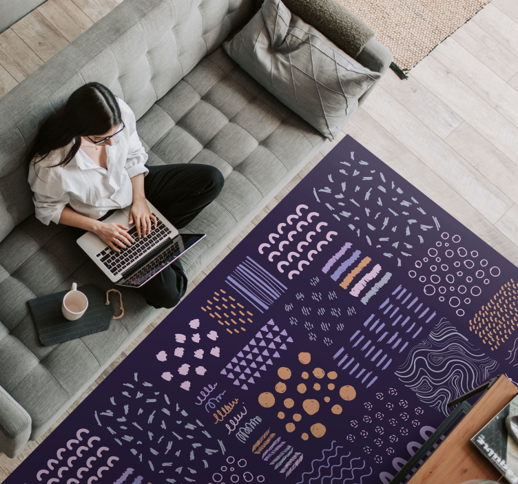 Rysowane doodle kropki geometryczne dywany - TenStickers