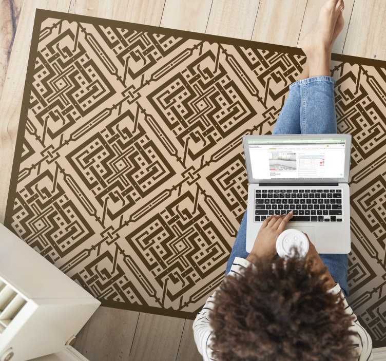 Dywan winylowy do salonu elegancki element geometryczny - TenStickers