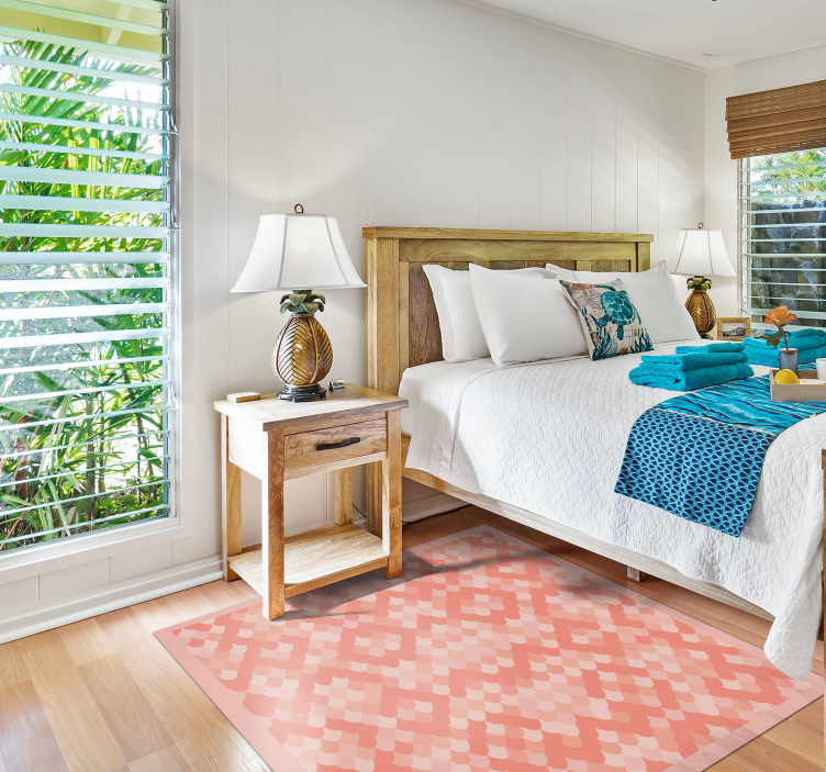 Dywan winylowy wzór zwierzęcy miękkie różowe łuski rybie - TenStickers