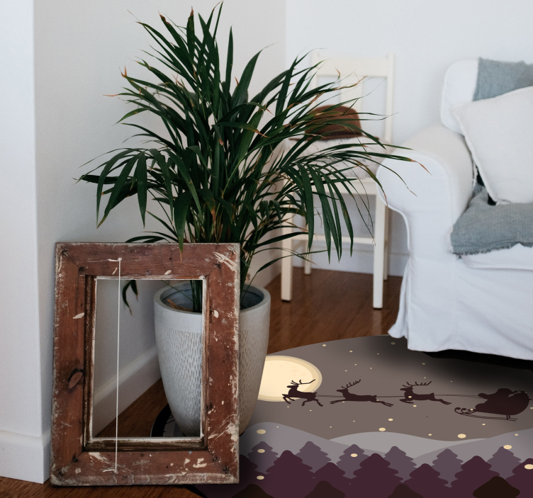 Mata na choinkę mikołaja i sanie - TenStickers