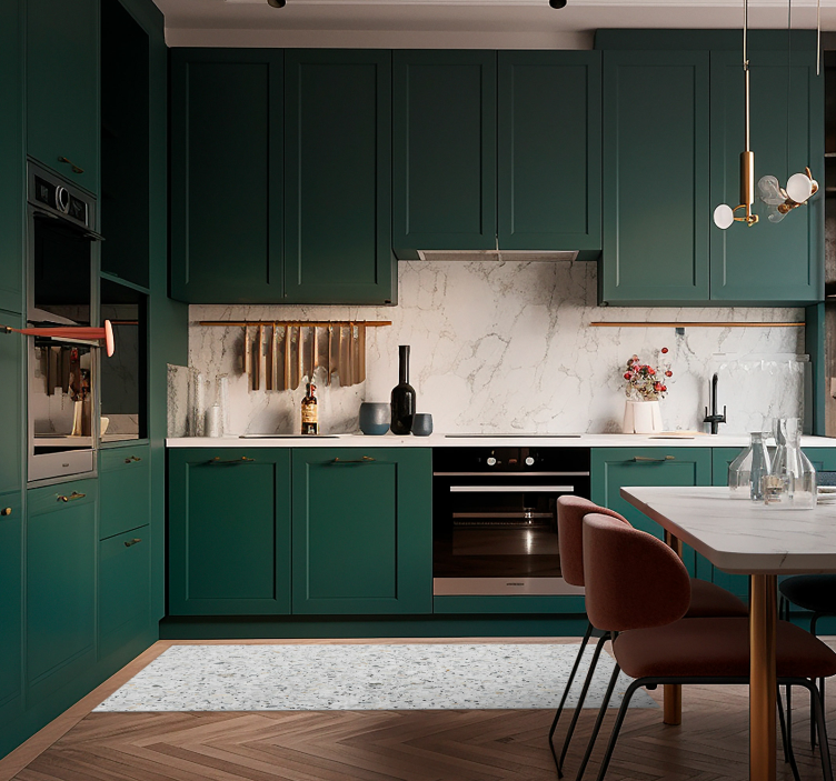 Szary dywan winylowy do kuchni o fakturze lastryko - TenStickers