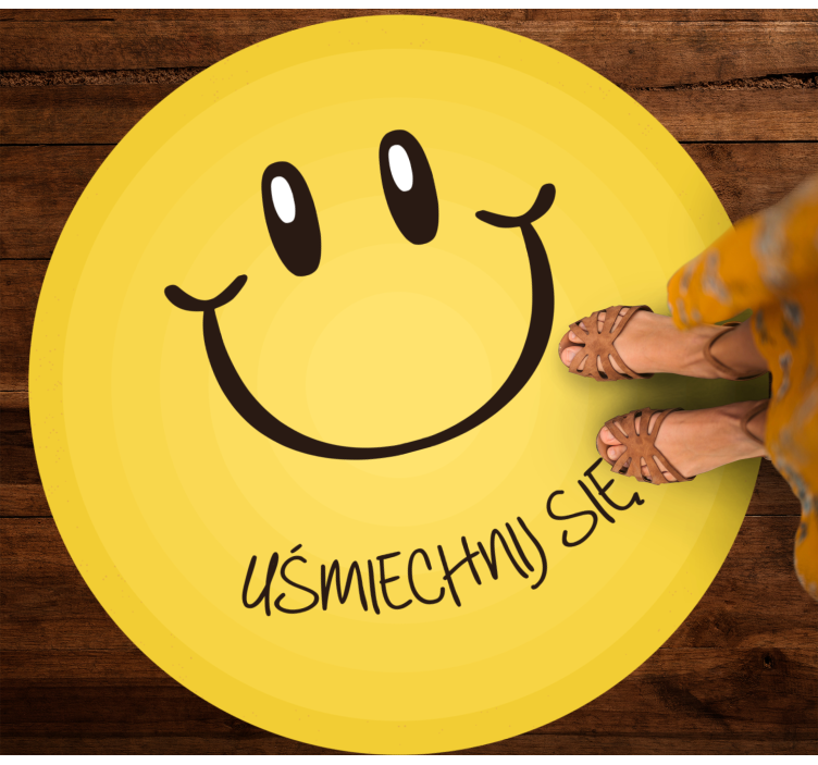 Chodnik winylowy do przedpokoju uśmiech mruga twarz - TenStickers