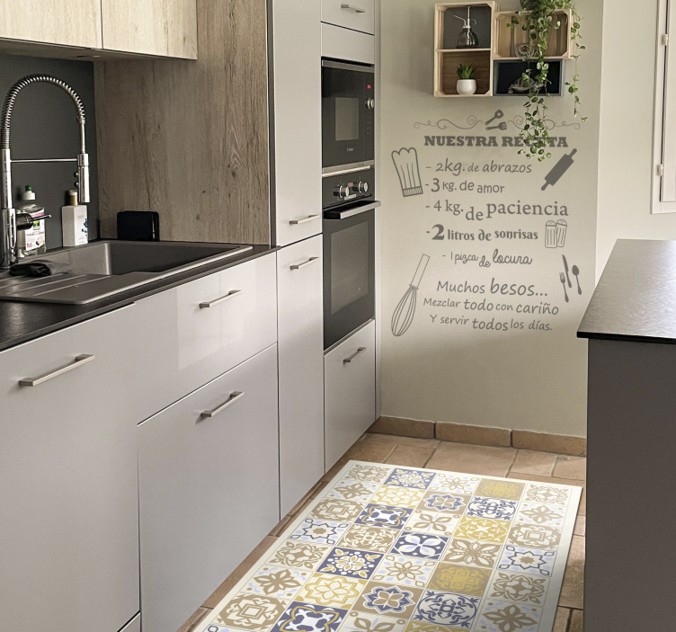 Wapienny dywan z płytek hiszpańskich - TenStickers