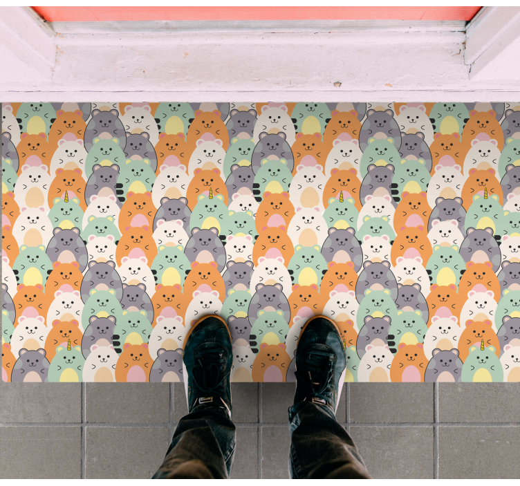 Wielokolorowe chomiki jedzące zwierzęcy dywan - TenStickers