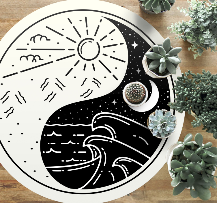 Yin yang sun and moon nowoczesny dywan - TenStickers