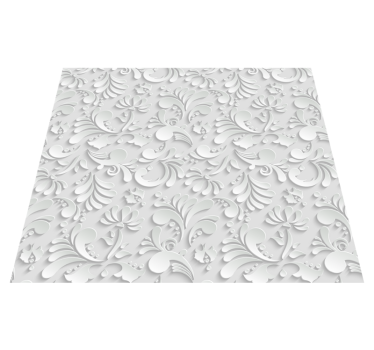 Biały dywan winylowy 3d kwiatowy wzór - TenStickers