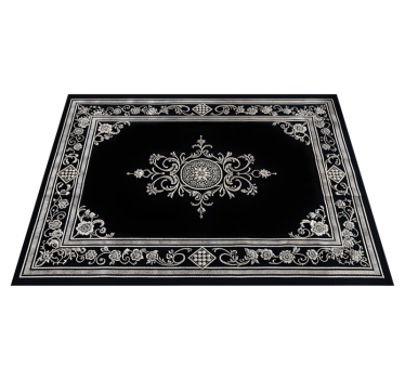 Czarny dywan winylowy klasyczny orientalny design - TenStickers