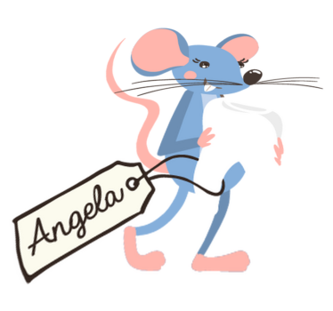 Dywan winylowy zwierzęta niebieska mysz z imieniem - TenStickers