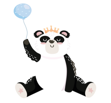 Dywan winylowy zwierzęta urocza panda z balonem - TenStickers