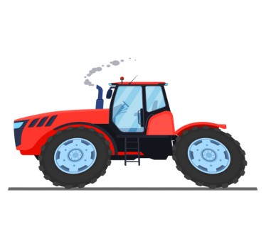 Dywan winylowy zwierzęta traktor rolniczy czerwony - TenStickers