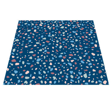 Dywan winylowy do kuchni w ciemnoniebieski terrazzo - TenStickers