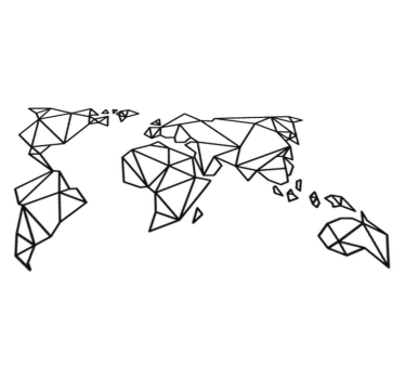 Dywan winylowy mapa świata origami dekoracyjne - TenStickers