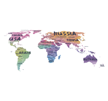 Dywan winylowy mapa świata naklejka literowa - TenStickers