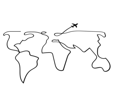 Dywan winylowy mapa świata samoloty - TenStickers