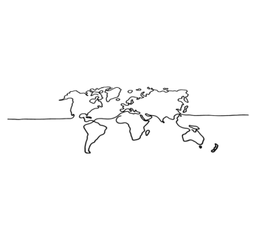 Dywan winylowy mapa świata w stylu line art - TenStickers