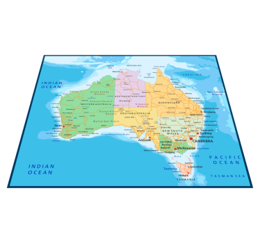 Dywan winylowy mapa świata mapa polityczna australii - TenStickers