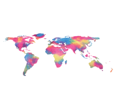 Dywan winylowy mapa świata w stylu tie dye - TenStickers