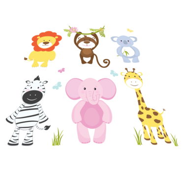 Dywan winylowy dla dziecka kolorowe zwierzątka - TenStickers