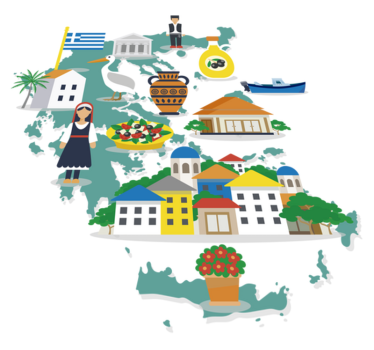 Dywan winylowy mapa świata ilustracja grecji i wysp - TenStickers