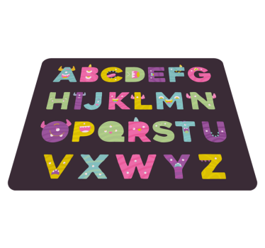 Dywan z winylu alfabet potworki - TenStickers