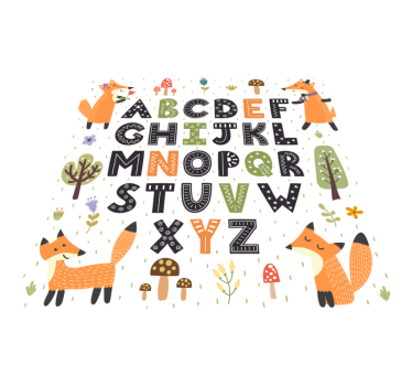 Dywan winylowy alfabet las i lis - TenStickers