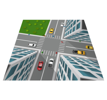 Dywan winylowy 3D skrzyżowanie - TenStickers