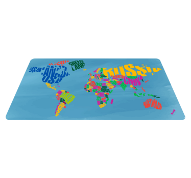 Dywan winylowy mapa świata kolorowe nazwy państw - TenStickers