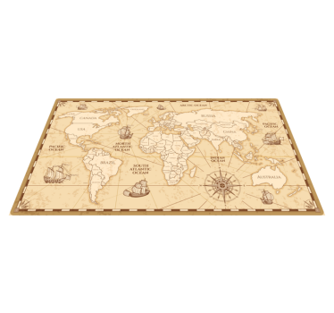 Dywan winylowy vintage mapa świata - TenStickers
