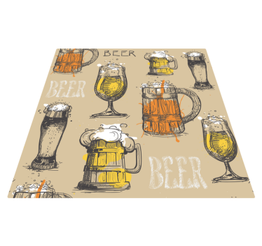 Dywan winylowy vintage kufle do piwa - TenStickers