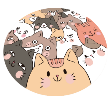 Dywanik dziecięcy z kotami okrągły - TenStickers