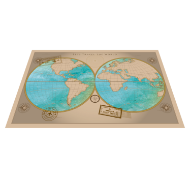 Dywan winylowy vintage mapa świata - TenStickers