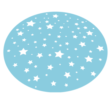 Okrągły dywan winylowy w białe gwiazdki - TenStickers