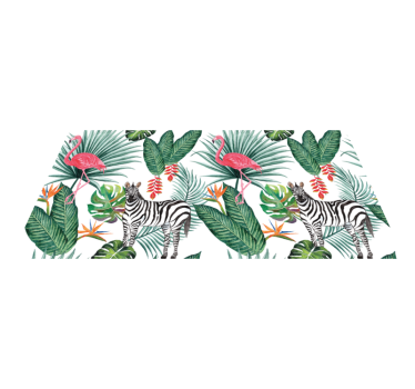 Dywan winylowy flamingi i zebra - TenStickers