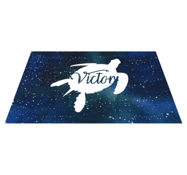 Dywan winylowy z imieniem gwiaździsty żółw morski - TenStickers