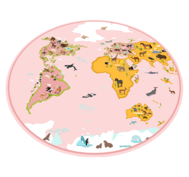 Dywan winylowy mapa świata kartografia edukacyjna - TenStickers