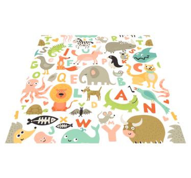 Dywan winylowy dla dzieci zwierzęta z literami alfabetu - TenStickers