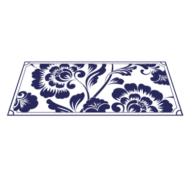 Dywan winylowy w kwiaty i rośliny granatowy wzór kwiatowy - TenStickers
