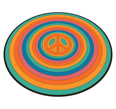 Dywan winylowy dla nastolatków kolorowy symbol pokoju - TenStickers