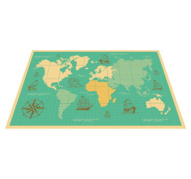 Dywan winylowy mapa świata mapa eksploracji morskiej - TenStickers