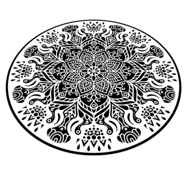 Czarno-biały dywan mandala - TenStickers