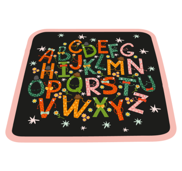 Dywan winylowy Czarny alfabet - TenStickers