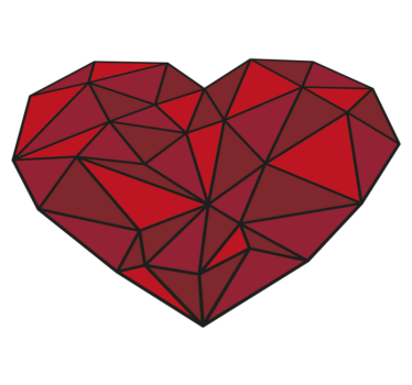 Geometryczny dywan Serce - TenStickers