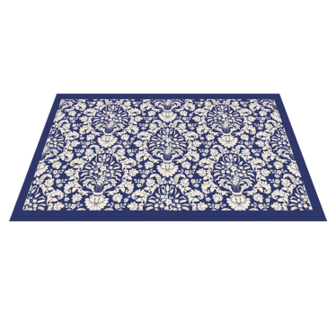 Eleganckie ornamenty granatowe współczesne dywaniki - TenStickers