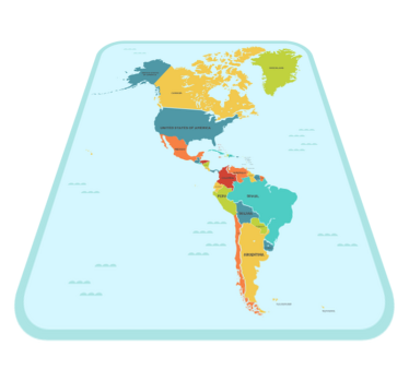 Dywan winylowy mapa ameryki w centrum - TenStickers