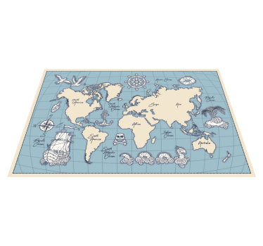 Dywan winylowy mapa świata vintage - TenStickers