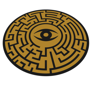 Dywan winylowy z grą symbol oka labiryntu - TenStickers